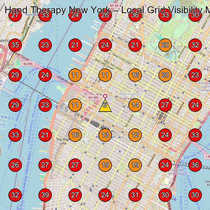 Hand Therapy New York GeoGrid visibility map for Occupational Therapist in New York